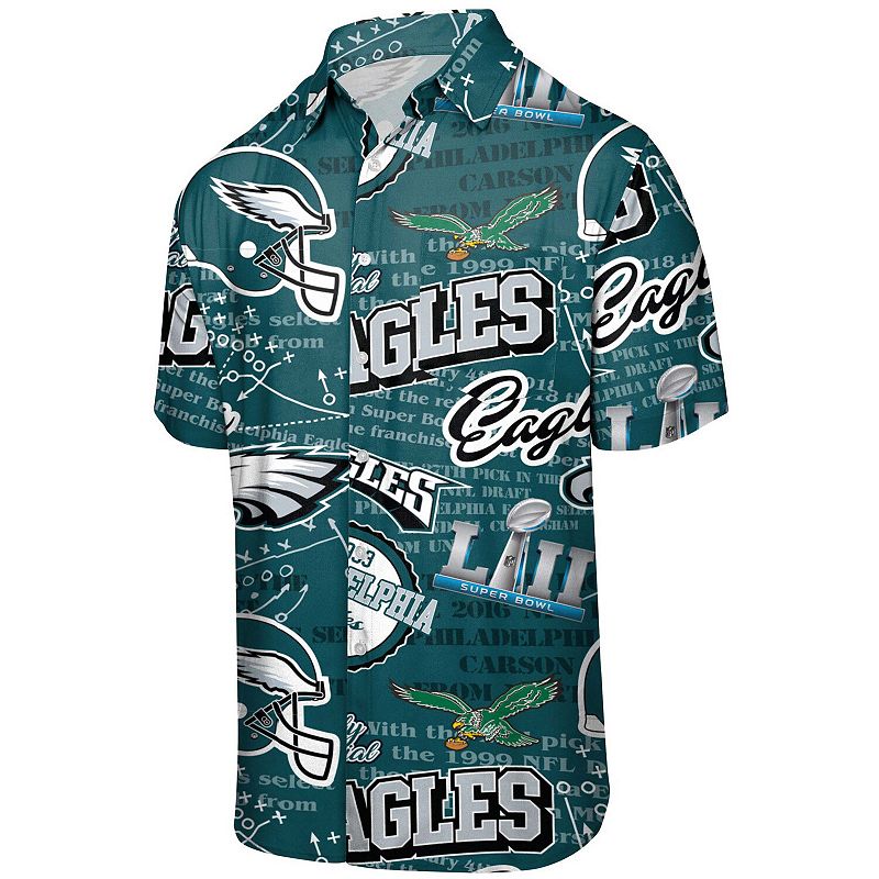 Mens FOCO Midnight Green Philadelphia Eagles Thematic Button-Up Shirt, Siz