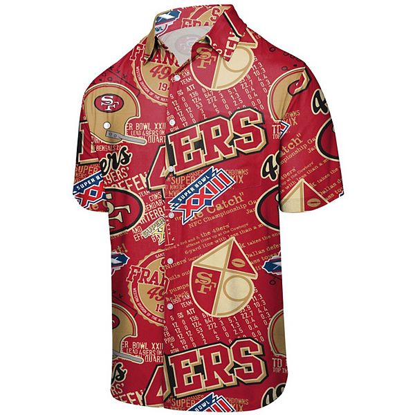 49ers Button Up Shirt Logo Tropical Coconut 49ers Hawaii Shirt Gift For  Niners Fans