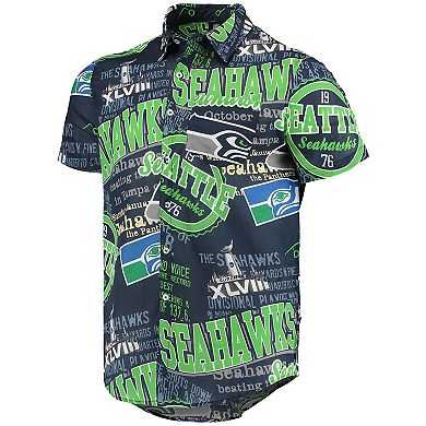 Men's FOCO College Navy Seattle Seahawks Thematic Button-Up Shirt