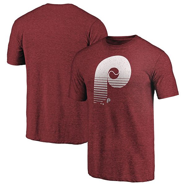 Men's Fanatics Branded Heathered Gray/Red Philadelphia Phillies Iconic  Above Heat Speckled Raglan Henley 3/4 Sleeve T-Shirt