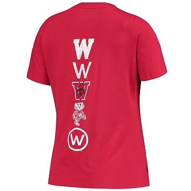Women's Under Armour Red Wisconsin Badgers Spine Print V-Neck T-Shirt
