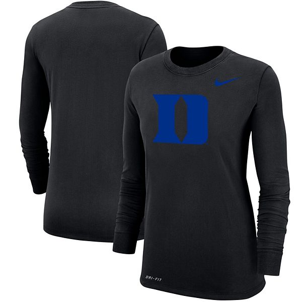 fama gobierno Blanco Women's Nike Black Duke Blue Devils Logo Performance Long Sleeve T-Shirt