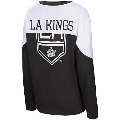 Women's G-III 4Her by Carl Banks Black Los Angeles Kings Pop Fly Long Sleeve T-Shirt