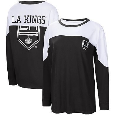 Women's G-III 4Her by Carl Banks Black Los Angeles Kings Pop Fly Long Sleeve T-Shirt