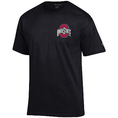 Men's Champion Black Ohio State Buckeyes Team Stack 2-Hit T-Shirt