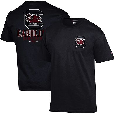 Men's Champion Black South Carolina Gamecocks Team Stack 2-Hit T-Shirt