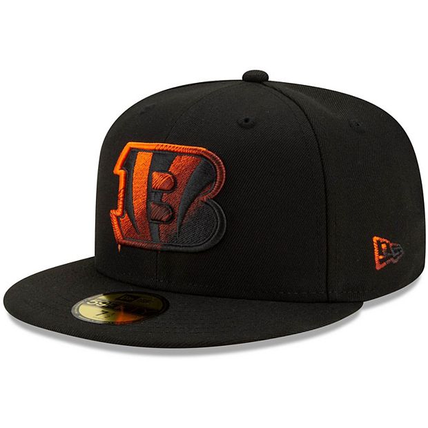 Men's New Era Black Cincinnati Bengals Logo Color Dim 59FIFTY Fitted Hat