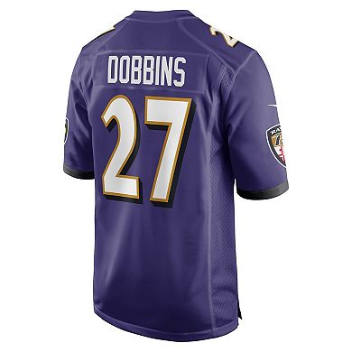 Men's Nike J.K. Dobbins Purple Baltimore Ravens Game Team Jersey