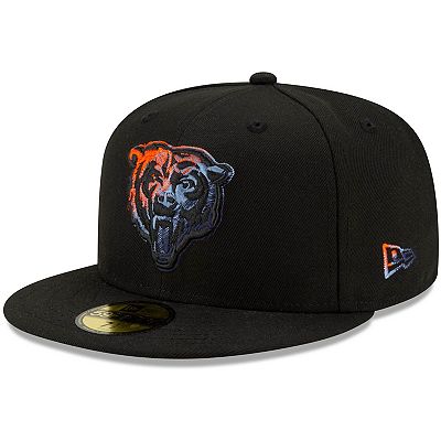 Men s New Era Black Chicago Bears Logo Color Dim 59FIFTY Fitted Hat