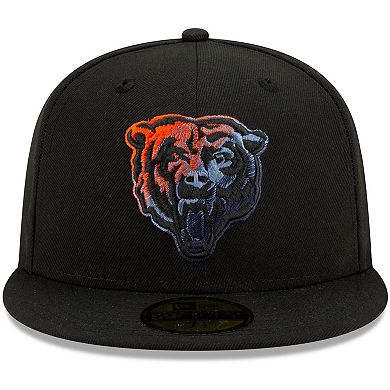 Men's New Era Black Chicago Bears Logo Color Dim 59FIFTY Fitted Hat