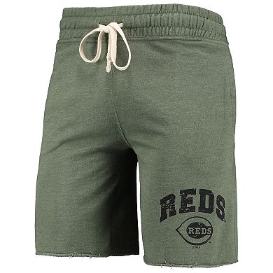 Men's Concepts Sport Heathered Olive Cincinnati Reds Mainstream Tri-Blend Shorts