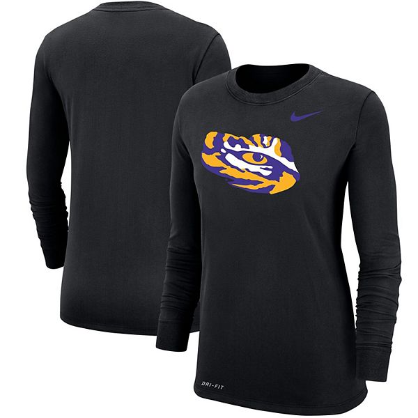 Women's Nike Black LSU Tigers Logo Performance Long Sleeve T-Shirt