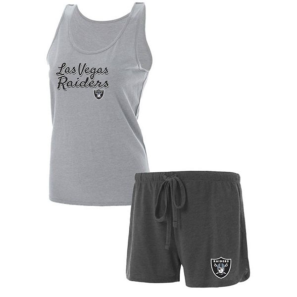 Women's Las Vegas Raiders Concepts Sport Heathered Gray/Black Profound Tank  Top & Leggings Sleep Set