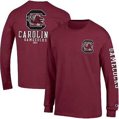 Men's Champion Garnet South Carolina Gamecocks Team Stack 3-Hit Long Sleeve T-Shirt