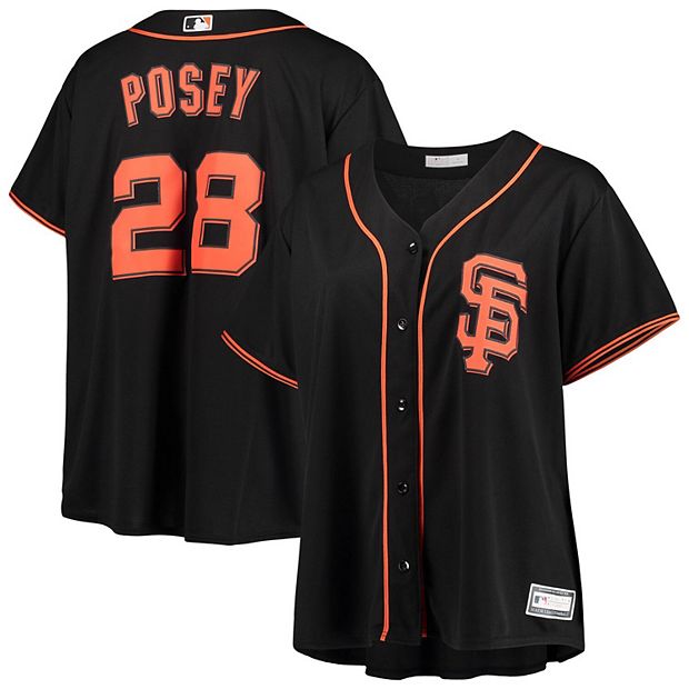 Women's Buster Posey Black San Francisco Giants Plus Size Replica Player  Jersey