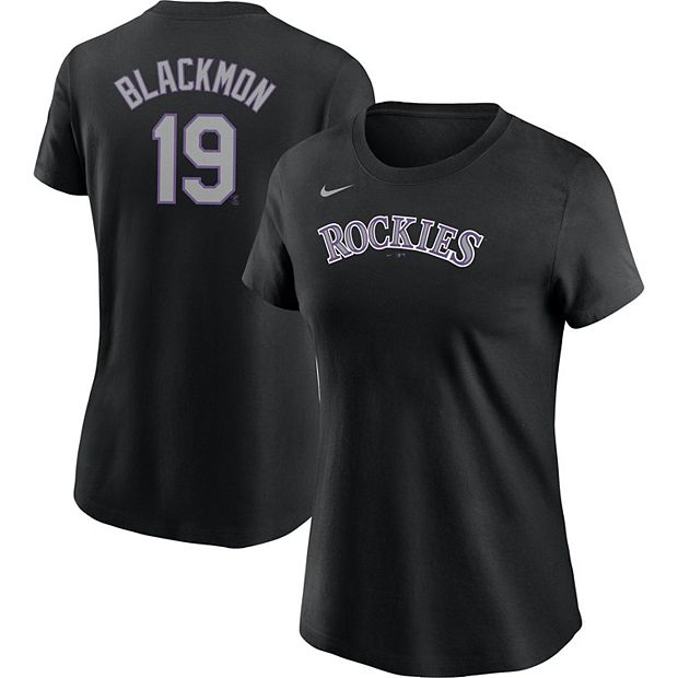Women's Nike Charlie Blackmon Black Colorado Rockies Name & Number