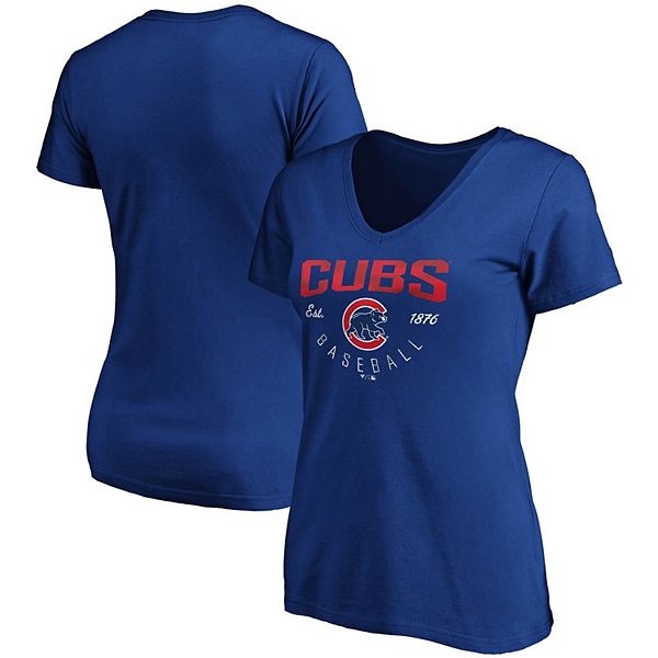 Women's Fanatics Branded Royal Chicago Cubs We Are Icon V-Neck T-Shirt Size: Medium