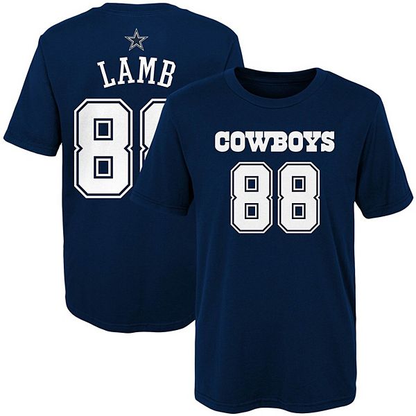 Outerstuff Youth Boys Ceedee Lamb Navy Dallas Cowboys Mainliner Player Name  Number Long Sleeve T-shirt