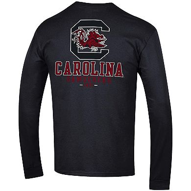 Men's Champion Black South Carolina Gamecocks Team Stack 3-Hit Long Sleeve T-Shirt