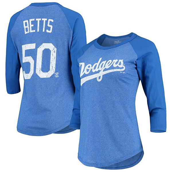 Women's Majestic Threads Mookie Betts Heathered Royal Los Angeles