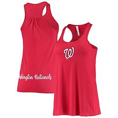 Washington Nationals '47 Women's Inner Glow Dolly Cropped V-Neck T-Shirt -  White/Black