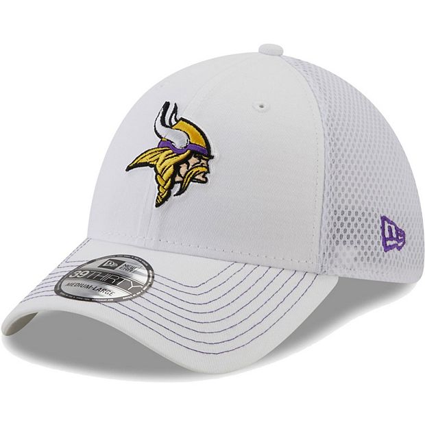 Men's New Era White Minnesota Vikings Logo Team Neo 39THIRTY Flex Hat