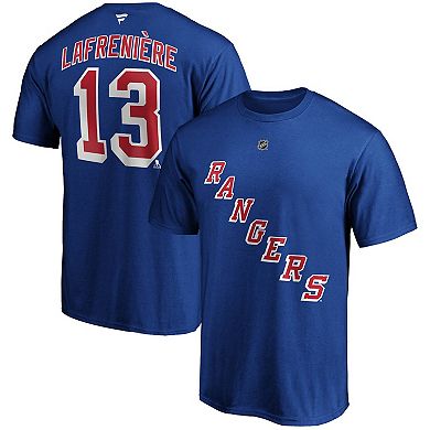 Men's Fanatics Branded Alexis Lafreniere Blue New York Rangers Big & Tall Name & Number T-Shirt