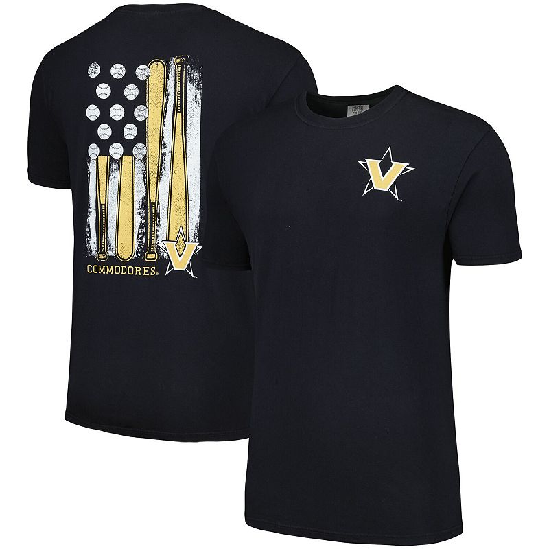 Mens Black Vanderbilt Commodores Baseball Flag Comfort Colors T-Shirt, Siz