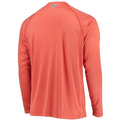 Men's Columbia Orange Clemson Tigers Terminal Tackle Omni-Shade Raglan Long Sleeve T-Shirt