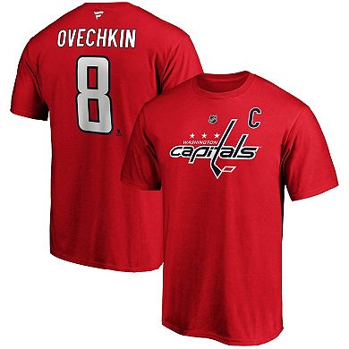 Men's Fanatics Branded Alexander Ovechkin Red Washington Capitals Big & Tall Captain Patch Name & Number T-Shirt