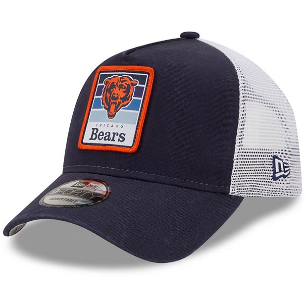 Men's New Era Navy/White Chicago Bears Gradient Trucker Bear Head 9FORTY  Snapback Hat