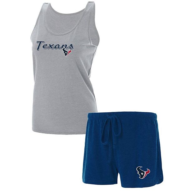 Women's Concepts Sport Heathered Gray/Navy Houston Texans Anchor Tank Top &  Shorts Sleep Set