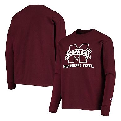 Youth Champion Maroon Mississippi State Bulldogs Lockup Long Sleeve T-Shirt
