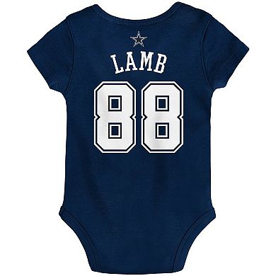Infant CeeDee Lamb Navy Dallas Cowboys Mainliner Player Name & Number Bodysuit