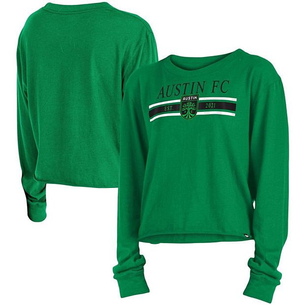 Women's New Era Green Green Bay Packers Crop Long Sleeve T-Shirt