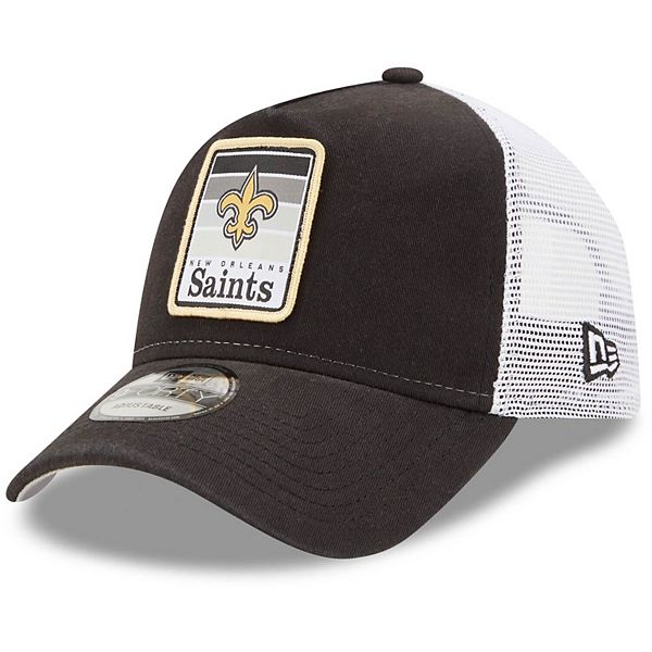 Men's New Era Black/White New Orleans Saints Gradient Trucker 9FORTY  Snapback Hat