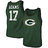 Men's Majestic Threads Davante Adams Heathered Green Green Bay Packers Name & Number Tri-Blend Tank Top