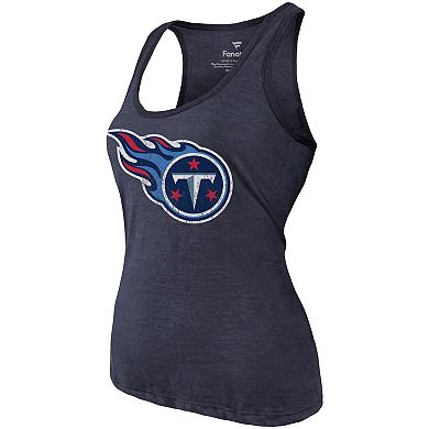 Women's Fanatics Branded Heathered Navy Tennessee Titans Name & Number Tri-Blend Tank Top