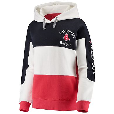 Women's Soft as a Grape Navy/Red Boston Red Sox Rugby Pullover Hoodie