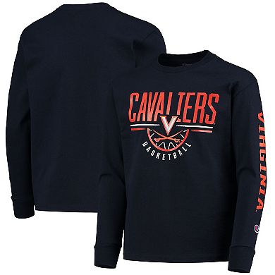 Youth Champion Navy Virginia Cavaliers Basketball Long Sleeve T-Shirt