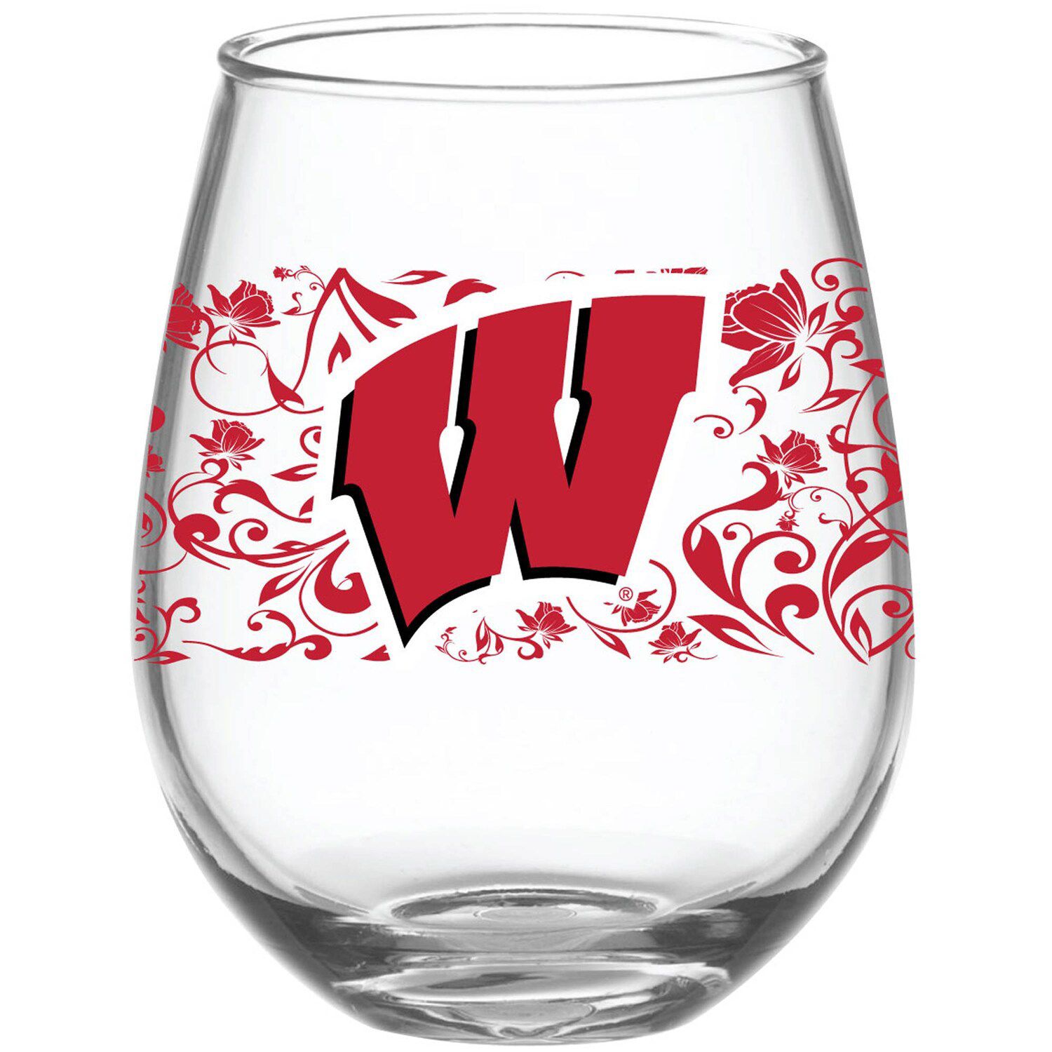 Louisville Cardinals 15oz. Floral Stemless Wine Glass