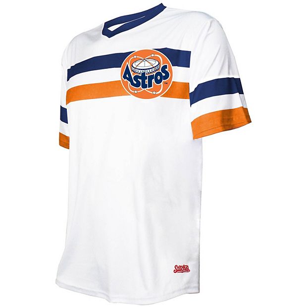 Men's Houston Astros Stitches White Cooperstown Collection V-Neck Jersey