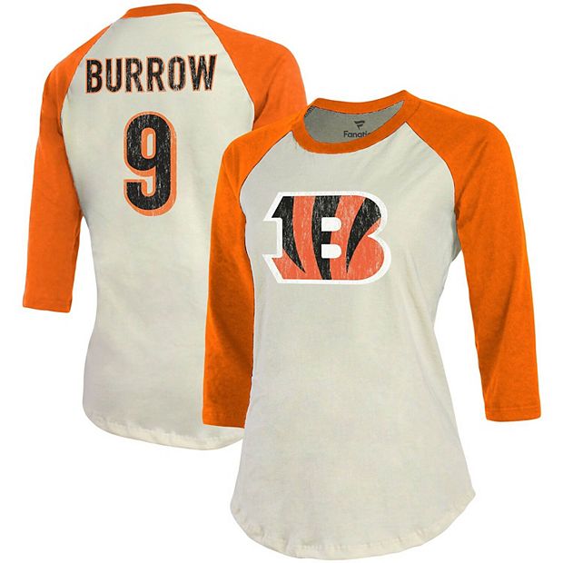 Cincinnati Bengals Name & Number Graphic T-Shirt - Joe Burrow 9 - Womens