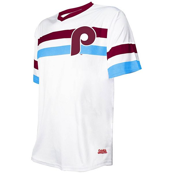 Stitches MLB Philadelphia Phillies White Red Stripe Jersey Size Youth  X-Large XL