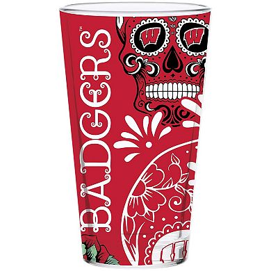 Wisconsin Badgers 16oz. Dia de los Muertos Pint Glass