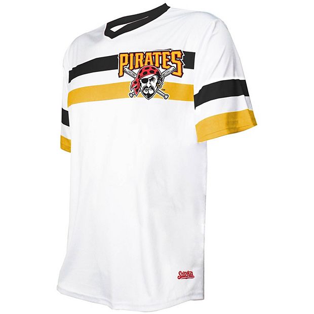 Men's Stitches White Pittsburgh Pirates Cooperstown Collection V