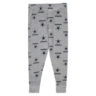 Toddler Heathered Gray Dallas Cowboys Long Sleeve T-Shirt & Pants Sleep Set