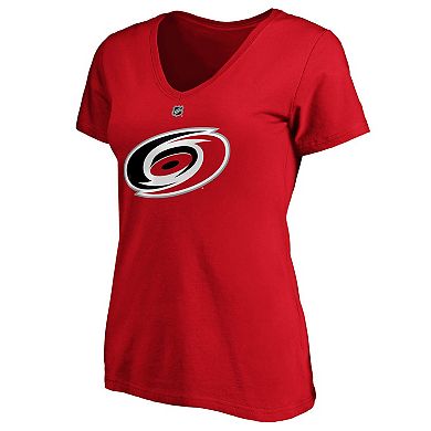 Women's Fanatics Branded Sebastian Aho Red Carolina Hurricanes Plus Size Name & Number Scoop Neck T-Shirt