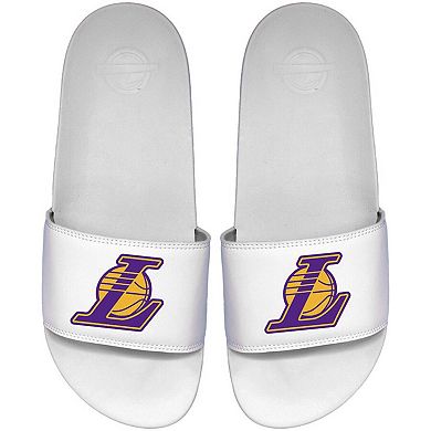 Men's ISlide White Los Angeles Lakers Primary Motto Slide Sandals