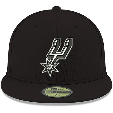 Men's New Era Black San Antonio Spurs Official Team Color 59FIFTY Fitted Hat